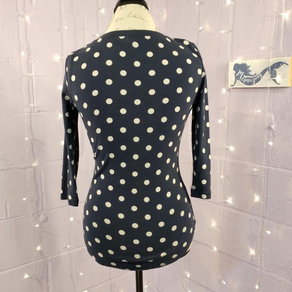 Cynthia Rowley Navy Blue Polka Dot Top - Picture 4 of 6